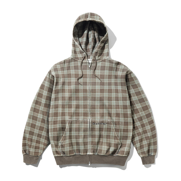 Butter Waffle Zip - Thru Hood Sweat A Capuche Zip - Plaid - Streetart.fr